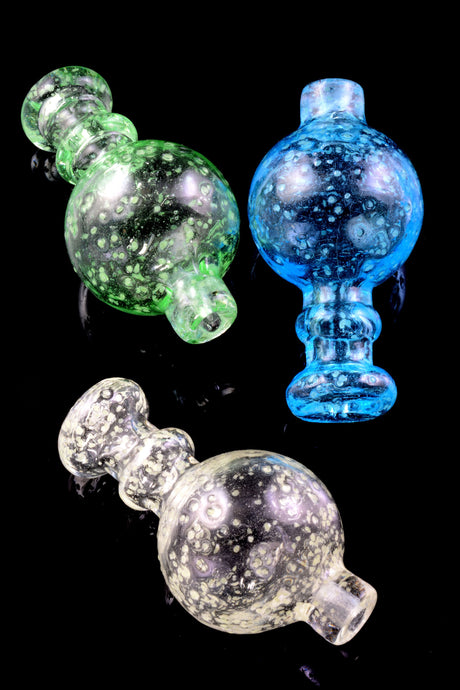 Glow-in-the-Dark Frit Glass Bubble Carb Cap “Night Spark” – Assorted Colors