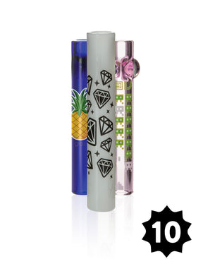 Assorted GRAV 12mm Whimsical Tasters in various colors, displayed vertically - Pack of 10