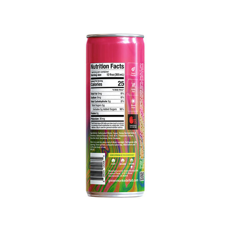 Green Monké 25mg Delta 8 Mango Guava Drink, Nutrition Facts Side View