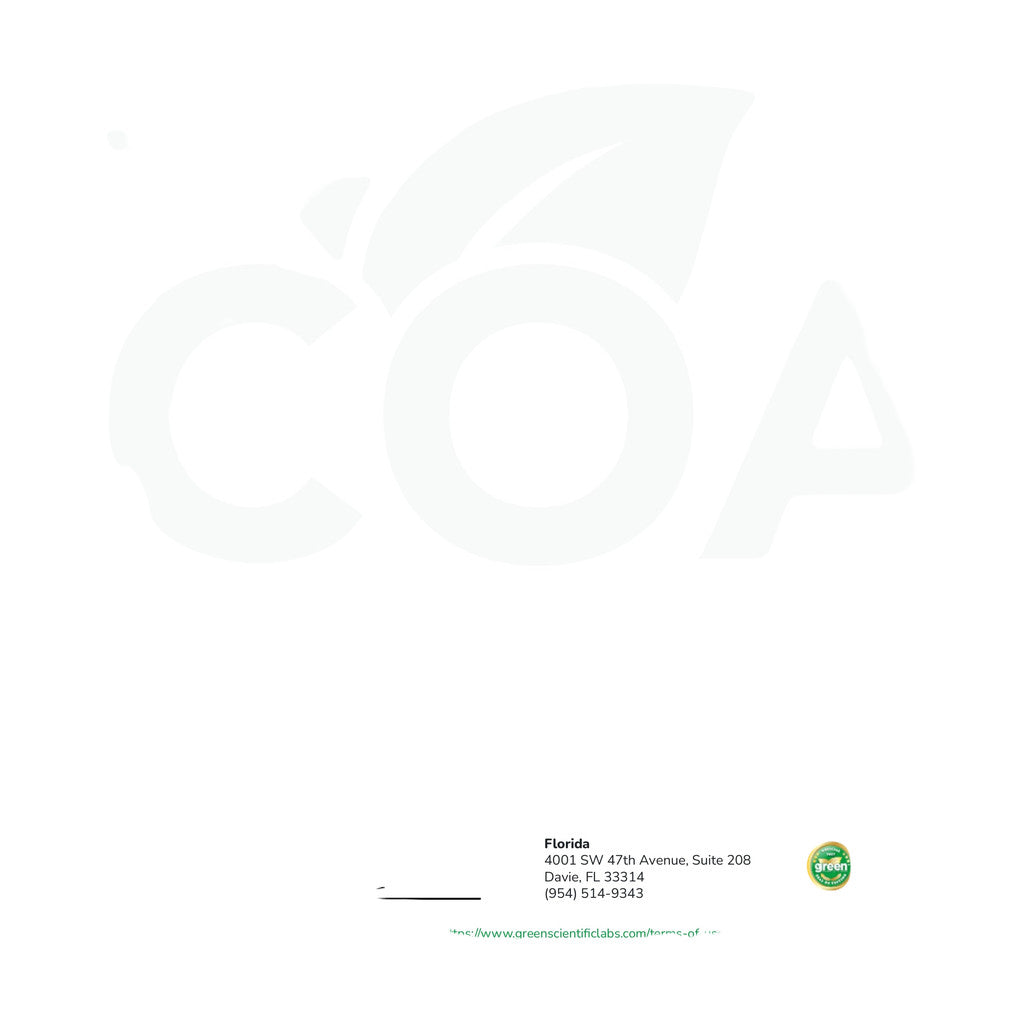 Green Monké Certificate of Analysis for CBD Beverage - Front View