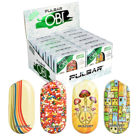 Pulsar Obi Auto-Draw Vape Batteries with 650mAh in Assorted Designs Displayed in Open Box