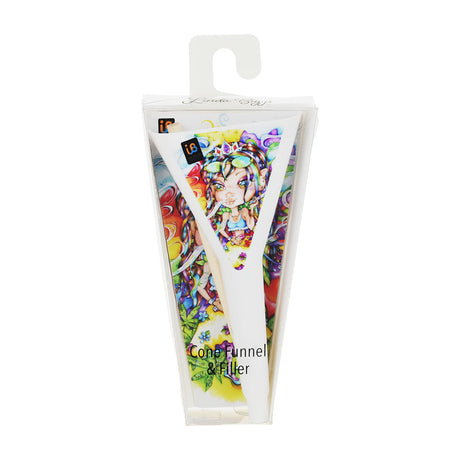 Linda Biggs 12-piece display cone funnel and filler kit with colorful artwork packaging