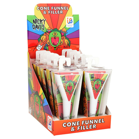 12PC DISPLAY - Nicky Davis Cone Funnel and Filler Kits in colorful packaging