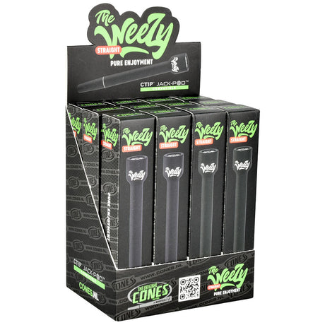 12PC DISPLAY - Weezy Straight Aluminum Pipes in Black, 4" Length, Compact Design