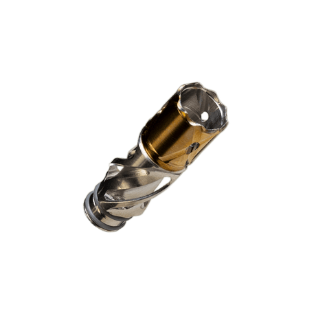DynaVap Helix Titanium Tip pictured solo, illustrating the thicker chamber walls and reduced overall tip weight.