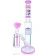 AFM 18" Pink Glass Straight Tube Dab Rig with Wig Wag Design and Showerhead Perc