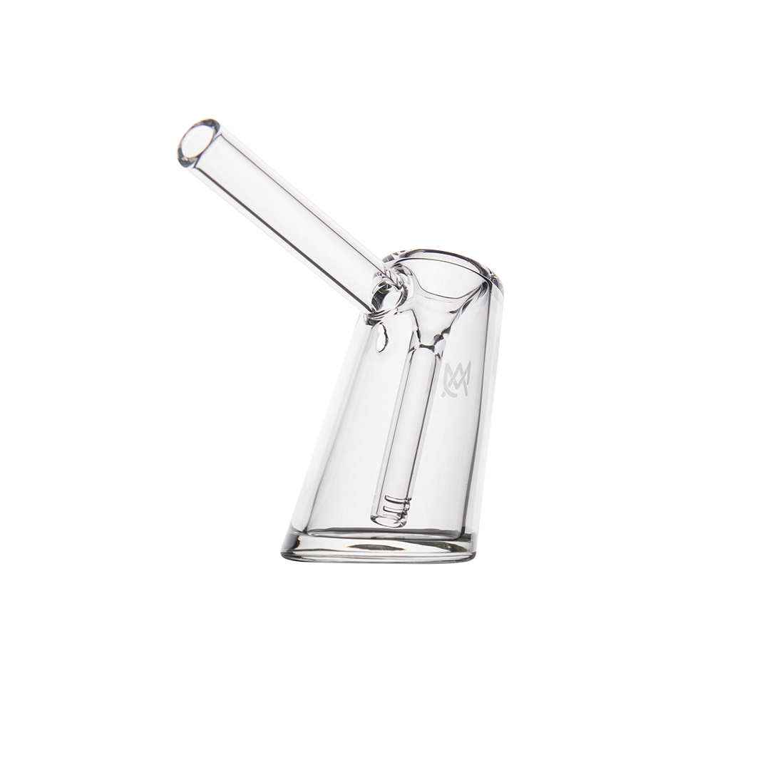 MJ Arsenal Fulcrum Bubbler made of Borosilicate Glass, side view on white background