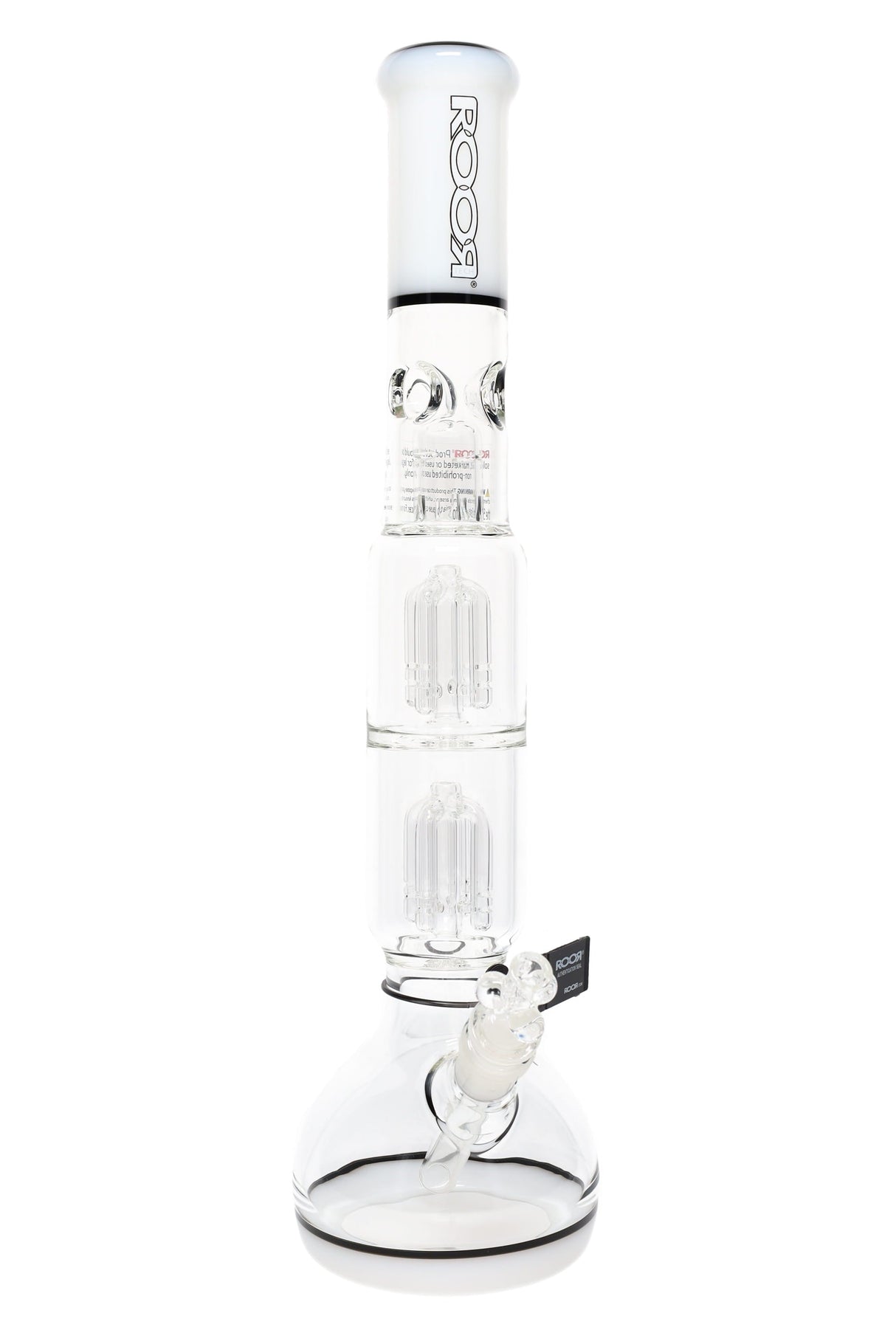 ROOR Tech 18" Multicolor Bubble Base Bong – Dual Stereo Tree Percs