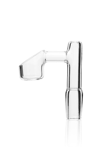 GRAV 14mm Male Quartz Angled Banger at 90° angle, clear, for dab rigs - side view