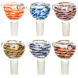 Assortment of 14mm Male Handblown Glass Herb Slide Bowls in Various Colors