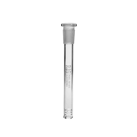 REBEL INITIATE GLASSWORKS Clear Borosilicate Glass Down-stem with Slit-Diffuser for Bongs, Front View