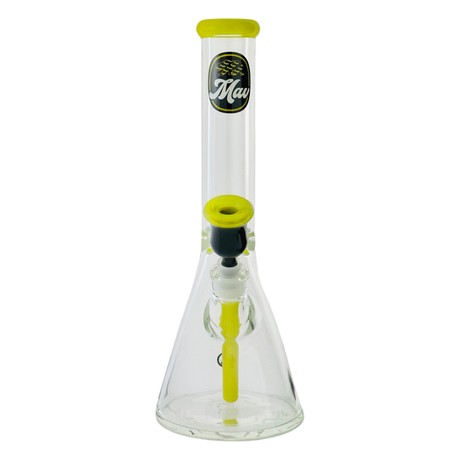 MAV Glass 15" Chiquita Accented Beaker Bong with Yellow Highlights - Front View
