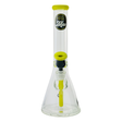 MAV Glass 15" Chiquita Accented Beaker Bong with Yellow Highlights - Front View
