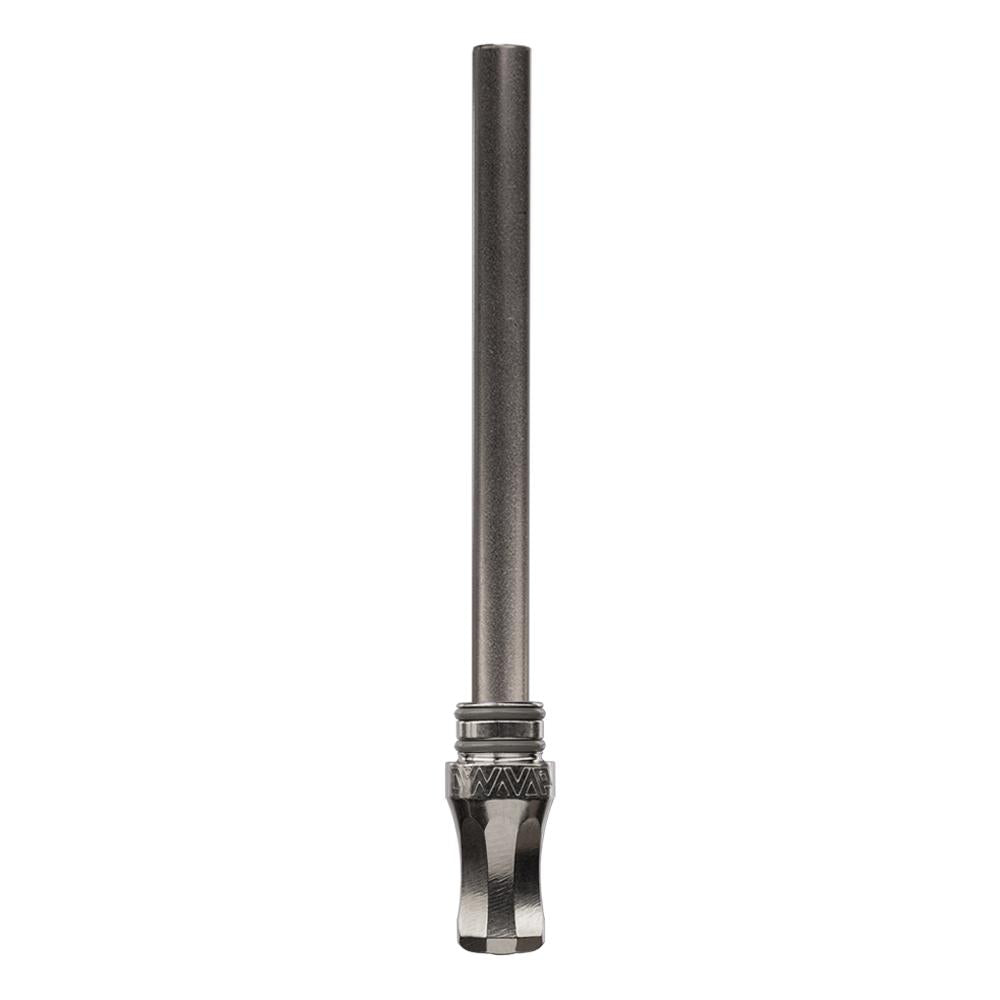 DynaVap The M 7 XL vaporizer shown in a detail shot highlighting the stainless steel finish and textured stem.