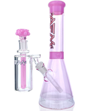 AFM Glass 12" Extraterrestrial Double Color Beaker Bong Bundle in Pink, Front View