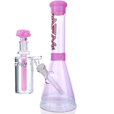 AFM Glass 12" Extraterrestrial Double Color Beaker Bong Bundle in Pink, Front View