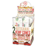 High Hemp CBD Organic Artisanal Pre-rolled Cones 15-Pack Display, Assorted Colors, Front View