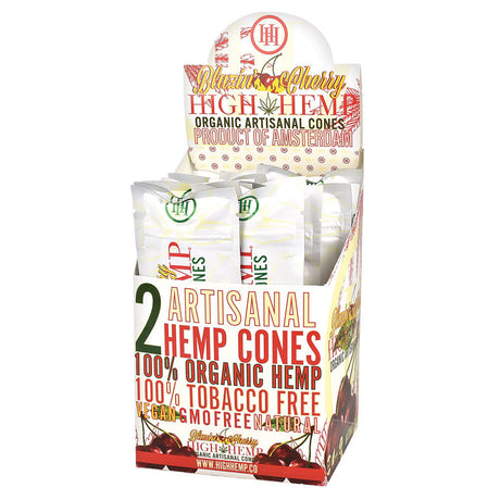 High Hemp CBD Organic Artisanal Pre-rolled Cones 15-Pack Display, Assorted Colors, Front View