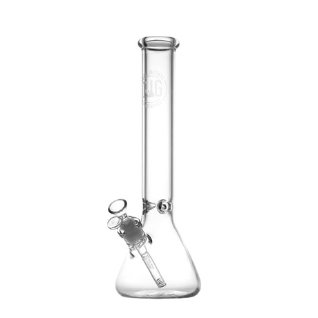 REBEL INITIATE GLASSWORKS 16" 7mm Clear Borosilicate Glass Beaker Bong Front View