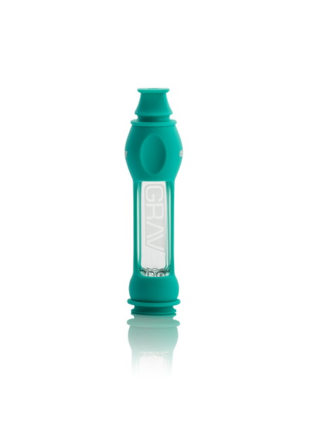 GRAV 16mm Octo-taster with Teal Silicone Skin for Dry Herbs - Front View