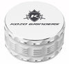 Kozo 3.5 inch ceramic non-stick aluminum grinder in white, closed front view with the Kozo logo on the lid