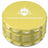Kozo 3.5 inch ceramic non-stick aluminum grinder in yellow, closed front view with the Kozo logo on the lid