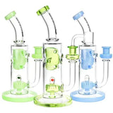 Pulsar Swiss Opal Perc Rig collection, 9.5" tall, 90-degree joint, thick glass, for concentrates