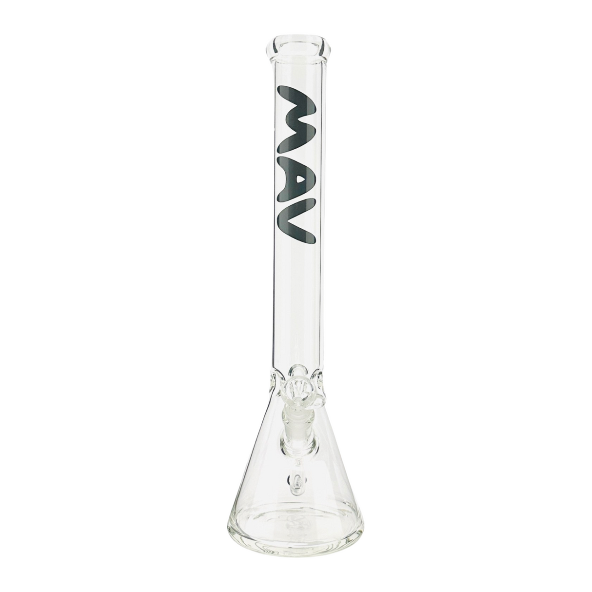 MAV Glass 18" Classic Beaker Bong Front View on White Background