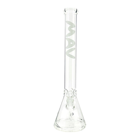 MAV Glass 18" Classic Beaker Bong with Ice Pinch for Smooth Draw, Front View