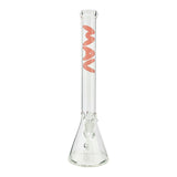 MAV Glass 18" Classic Beaker Bong with Clear Glass and Red MAV Logo - Front View