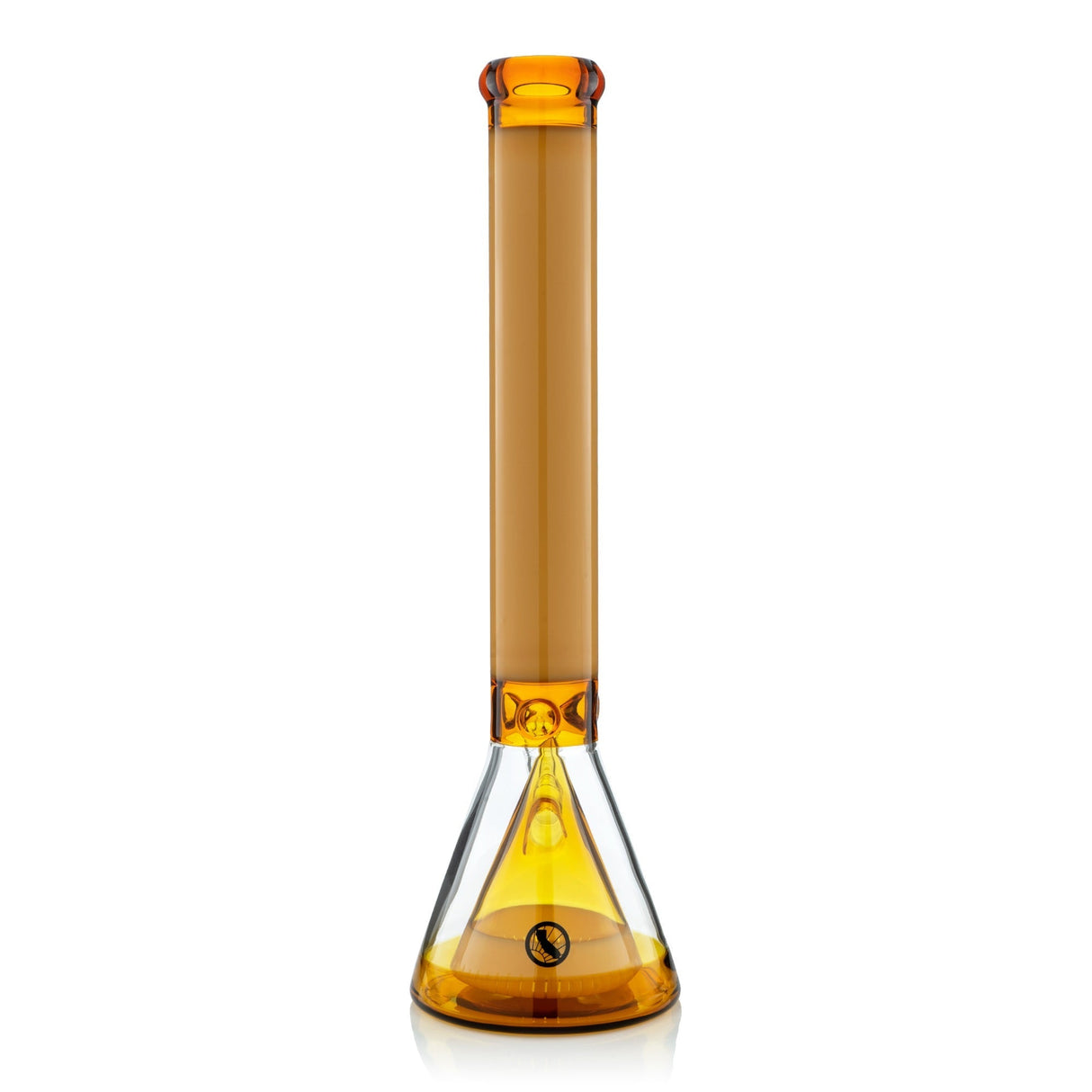 MAV Glass 18" Manhattan Pyramid Beaker in Amber - Front View on White Background