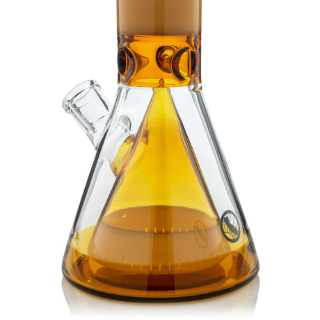 MAV Glass 18" Manhattan Pyramid Beaker Bong in Amber - Front View