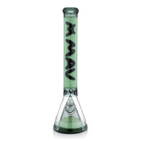 18" Manhattan Pyramid Beaker by MAV Glass with green accents - Front View