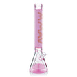 MAV Glass 18" Manhattan Pyramid Beaker in Pink - Front View on White Background