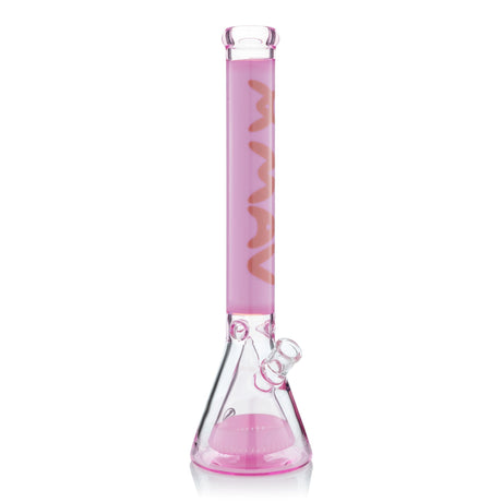 MAV Glass 18" Manhattan Pyramid Beaker in Pink - Front View on White Background