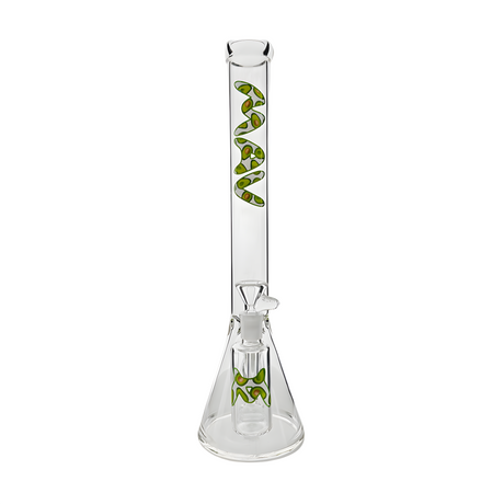 MAV Glass 18" Happy Avocado Beaker Bong with Ash Catcher, Front View on White Background