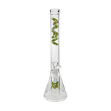 MAV Glass 18" Happy Avocado Beaker Bong with Ash Catcher, Front View on White Background