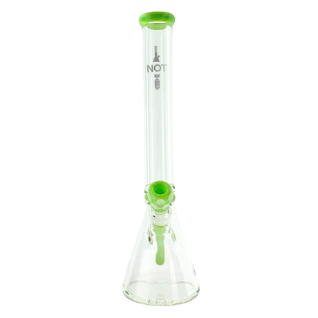 MAV Glass 18" Slime Beaker Bong with 'Bongs Not Bombs' Laser Etching - Front View
