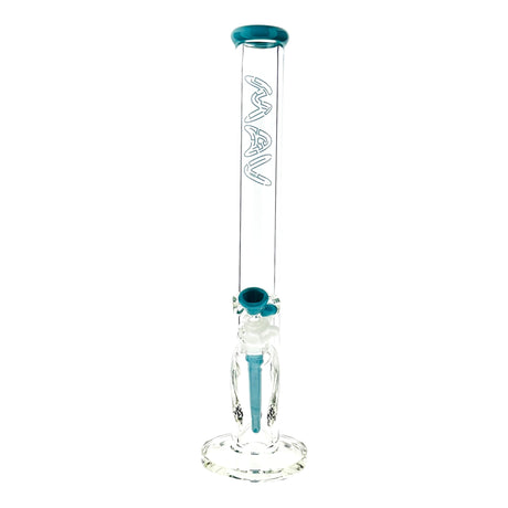 18" MAV Glass Maze Accented Straight Bong with Teal Highlights - Front View