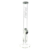 18" MAV Maze Accented Straight Bong, 9mm Thick Glass, Front View on White Background