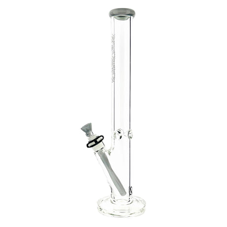 MAV Glass 18" x 9mm Straight Bong with Maze Accent and Clear Glass Bowl - Front View
