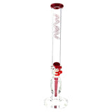 18" MAV Glass Maze Accented Straight Bong with Red Highlights - Front View