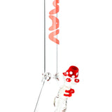 MAV Glass 18" X 9mm Bong with Red Mushroom Design - Front View