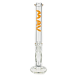 MAV Glass 18" Straight Tube Bong in Citrus Orange with Ice Pinch and Thick Base, Front View