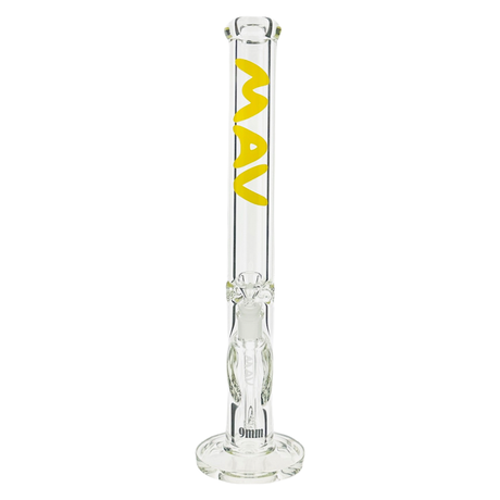 MAV Glass 18" x 9mm Straight Tube Bong - Clear Glass Front View