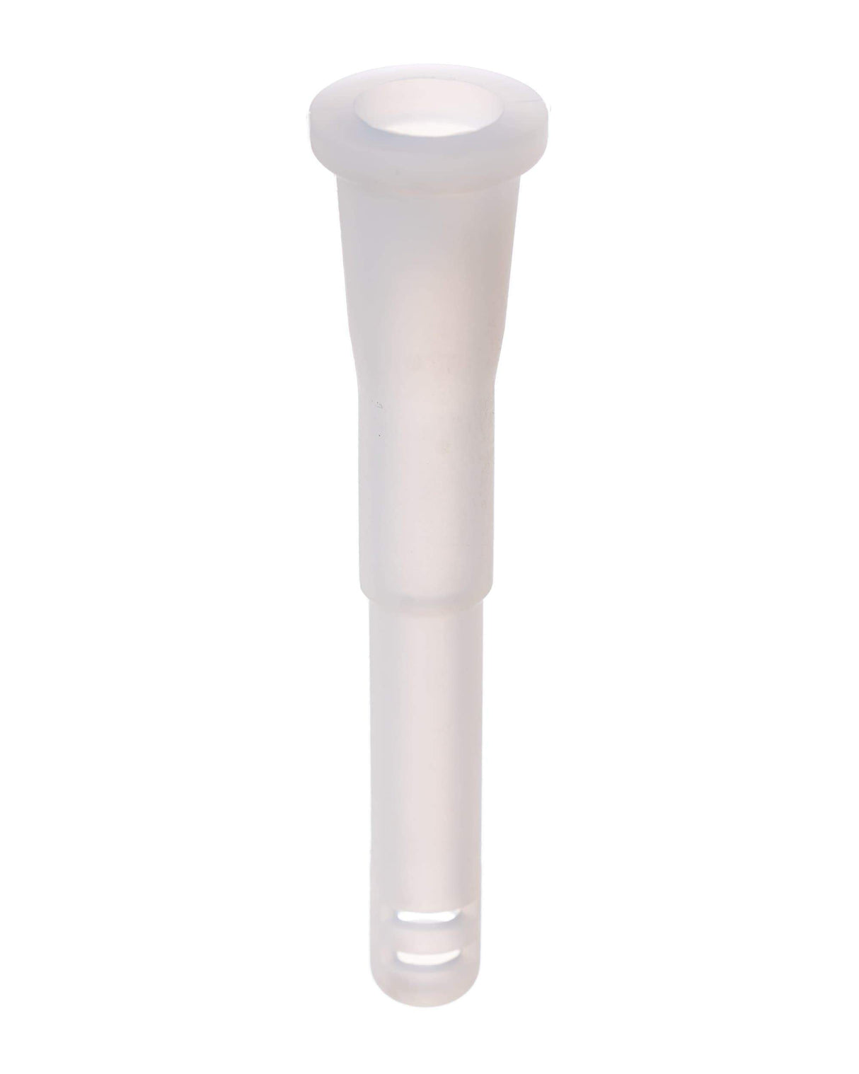 3" Clear Silicone Downstem, 18mm to 14mm Female to Male Adapter, Front View
