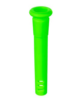 Silicone Downstem 18mm to 14mm in Vibrant Green Color, Front View on White Background