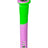 3" Silicone Downstem for Bongs in Green & Purple, Front View on White Background