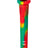 3" Silicone Downstem for Bongs in Rasta Colors, Front View on White Background