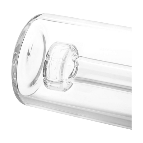Close-up of PILOT DIARY 18mm Ash Catcher 90 Degree, clear glass, side view